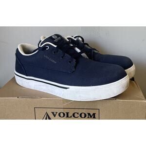 Volcom Mens True Composite Toe Skate Style Blue Slip Resistant Work Shoe 7.5M